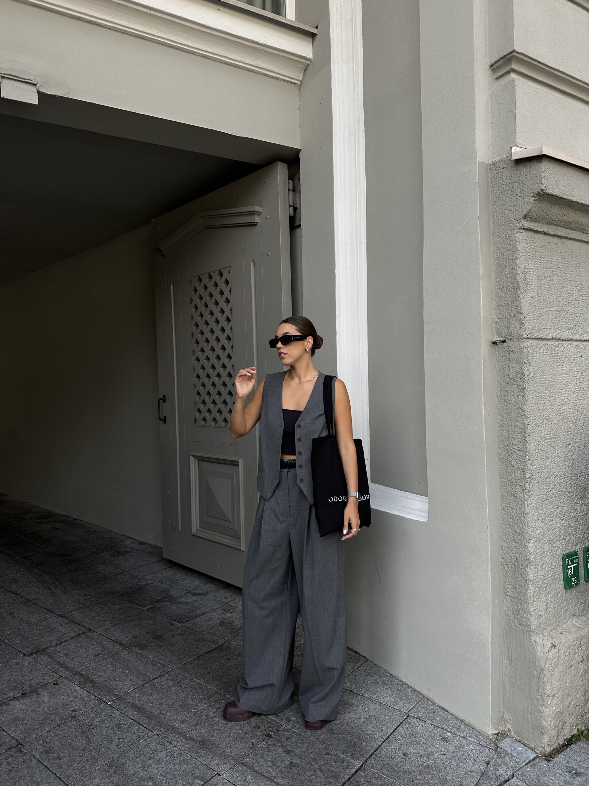 High Waisted Trousers | Grey