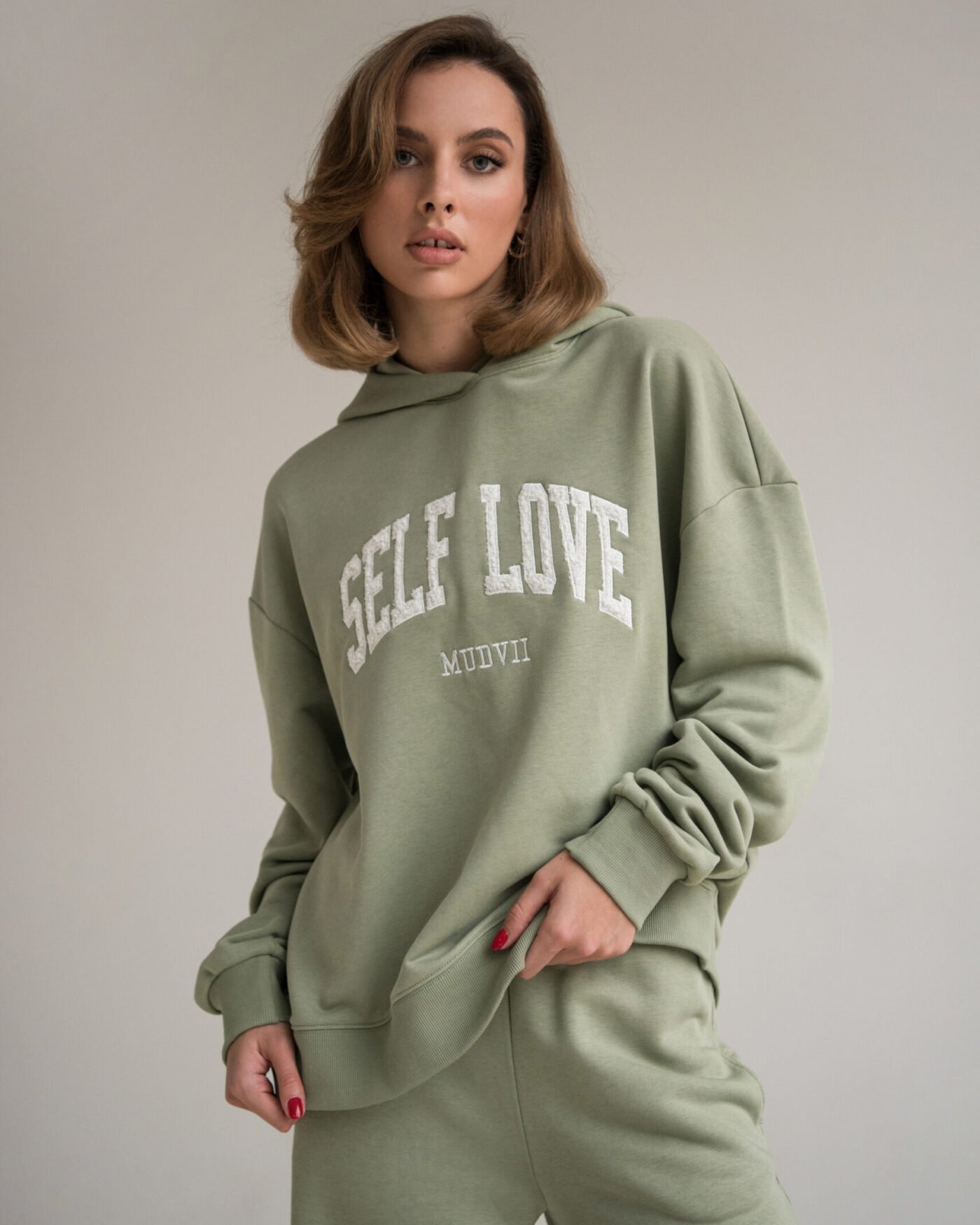 Cropped Hoodie SELF LOVE | Pistachio