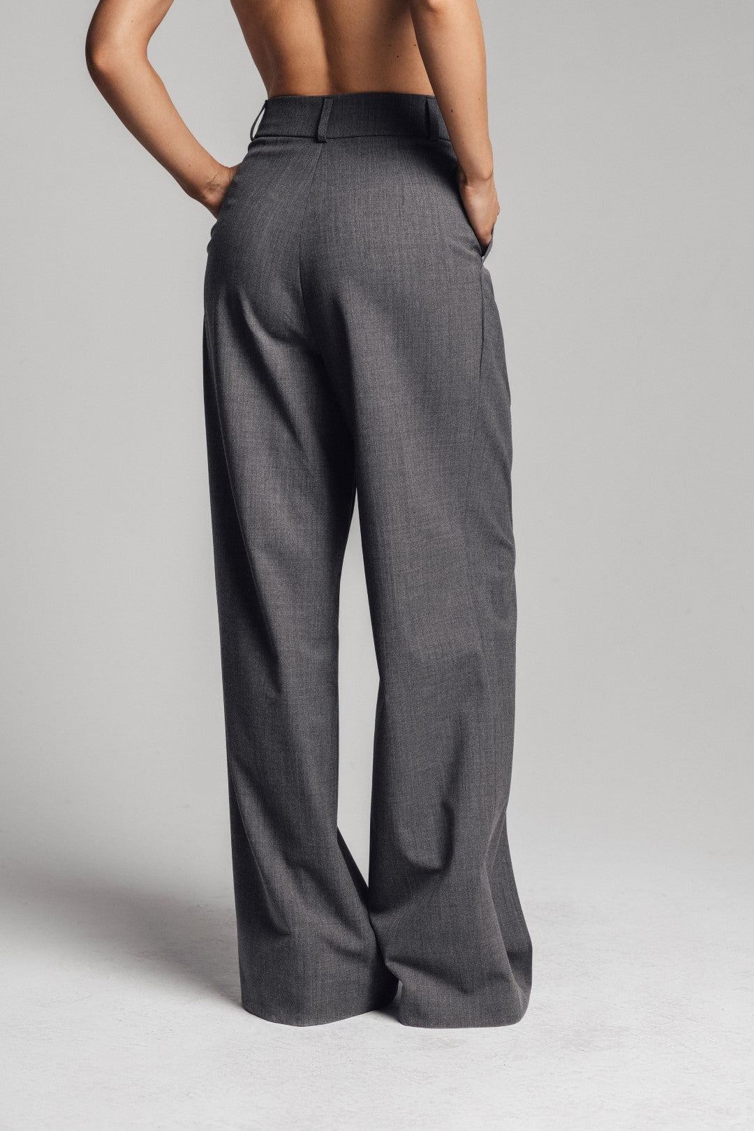 High Waisted Trousers | Grey