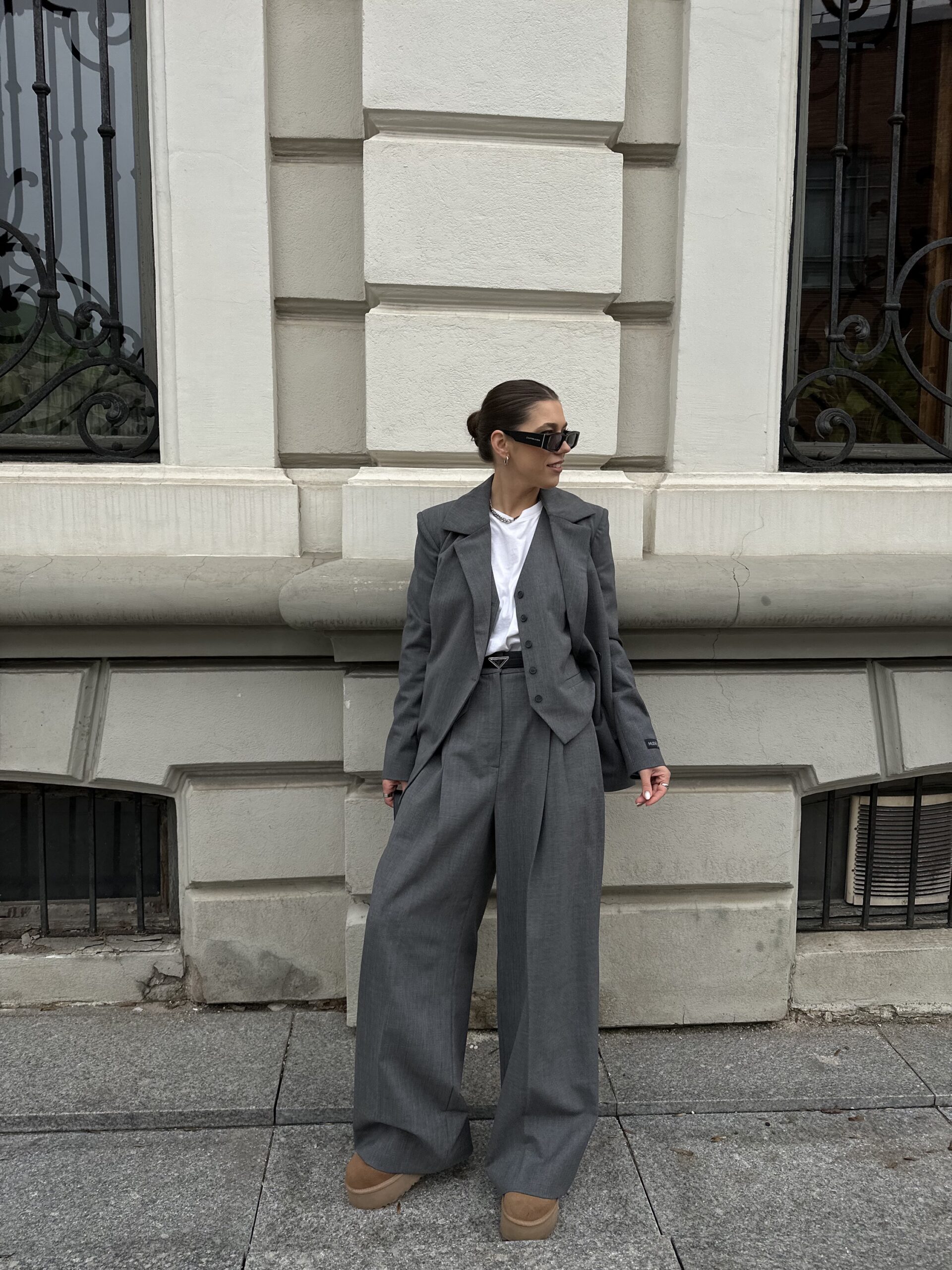 High Waisted Trousers | Grey