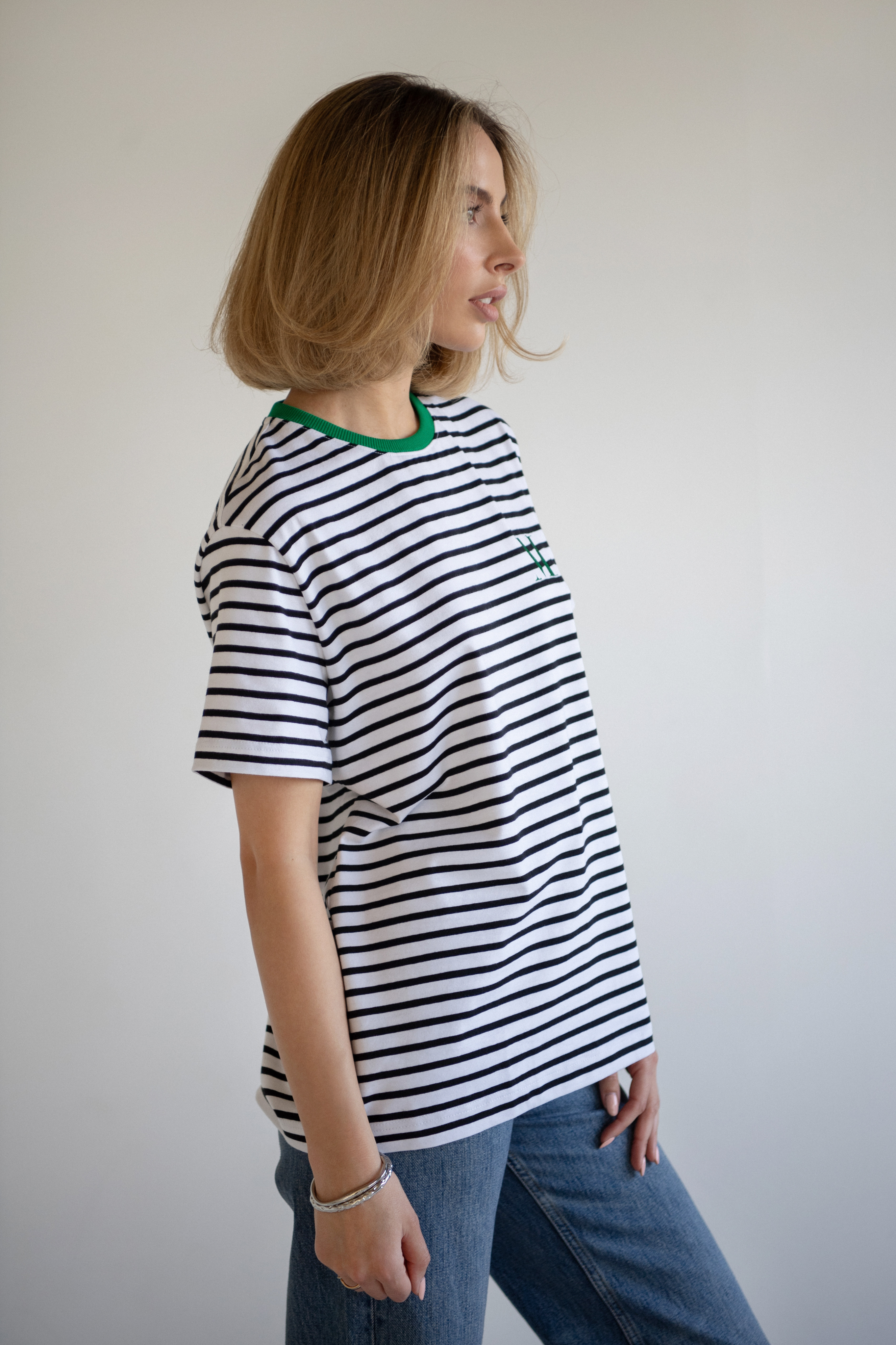 UNISEX T-Shirt with Stripes | Green