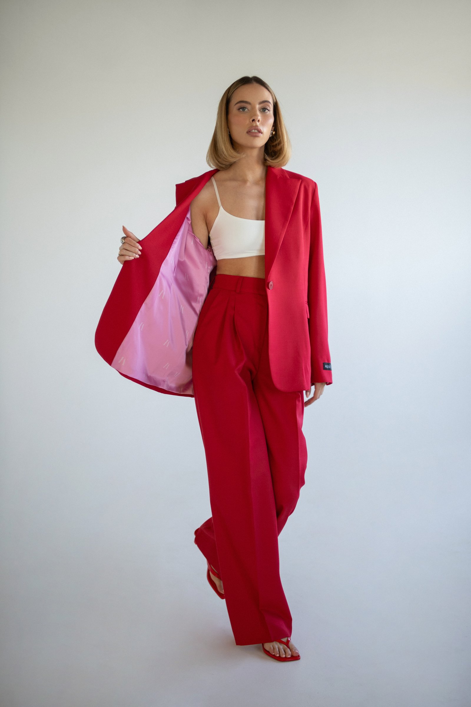 High Waisted Trousers | Red