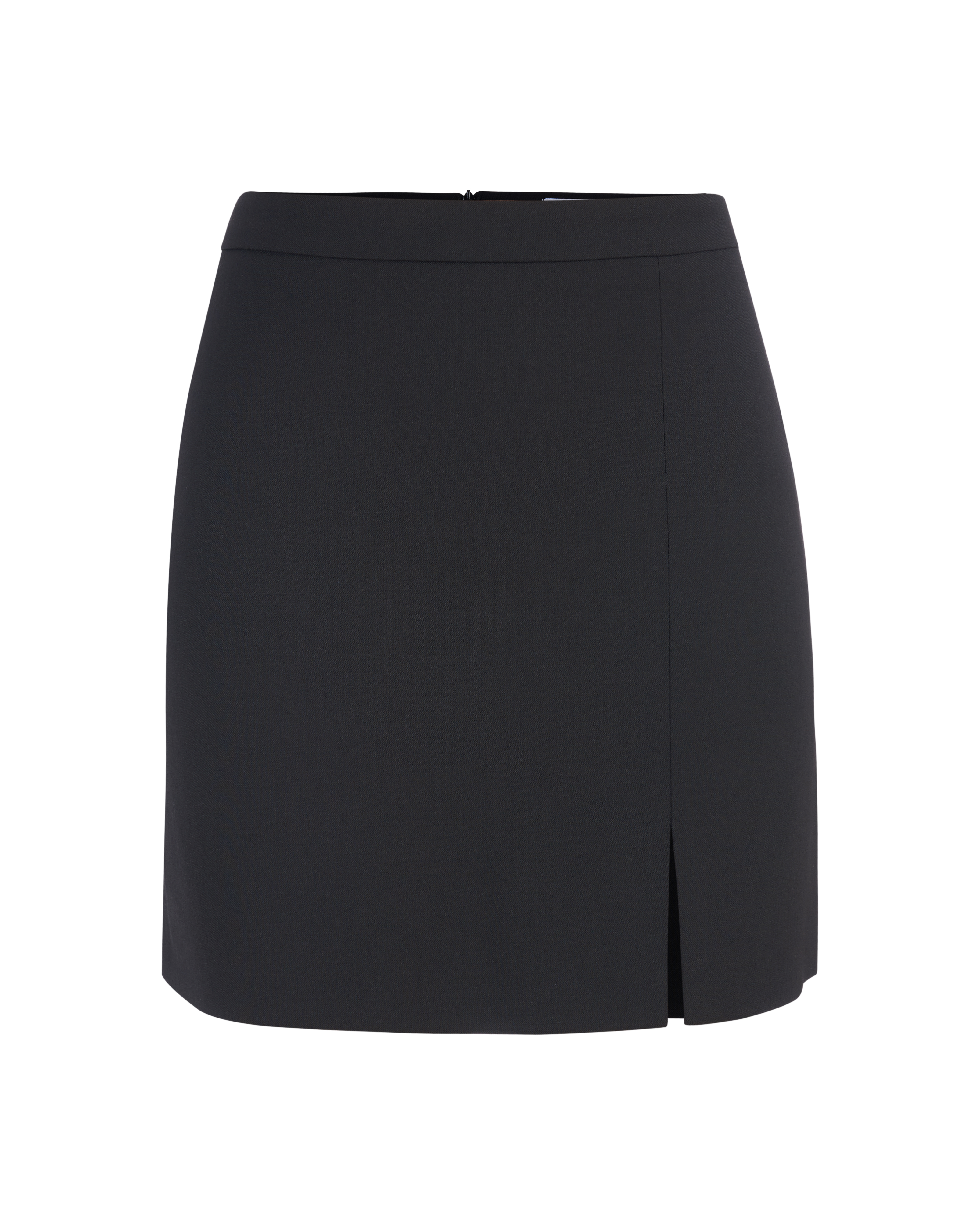 Mini skirt with a slit | Black