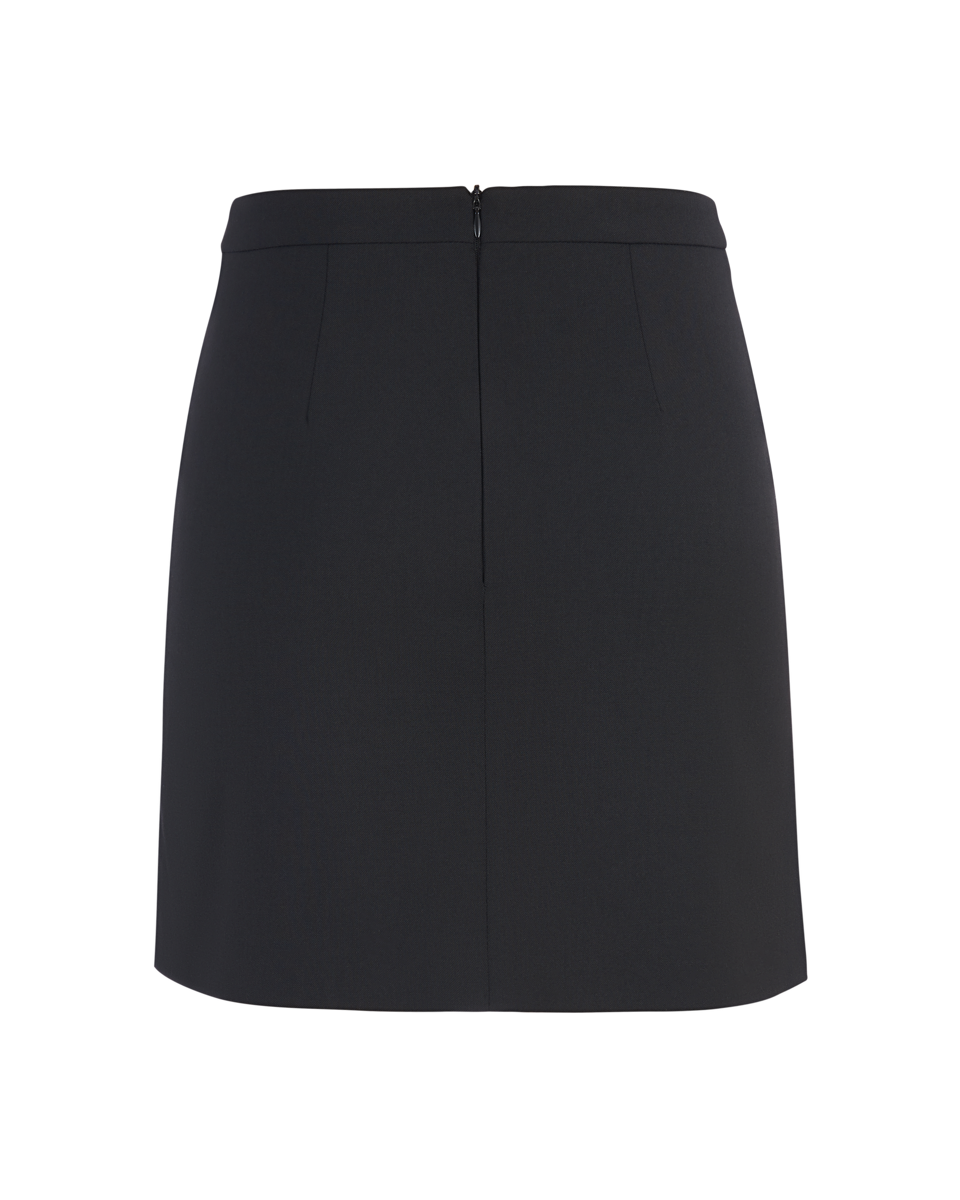 Mini skirt with a slit | Black