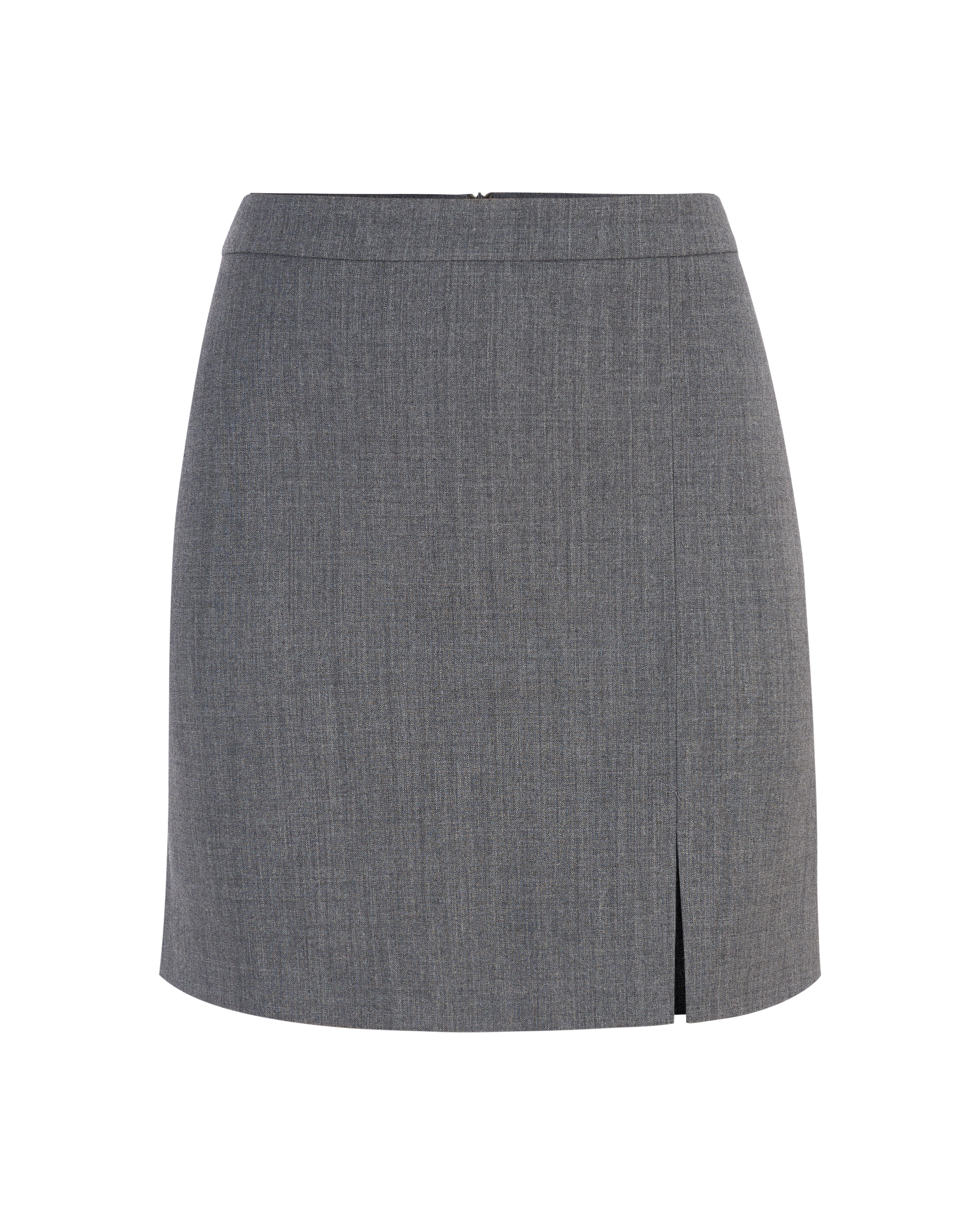 Mini skirt with a slit | Grey