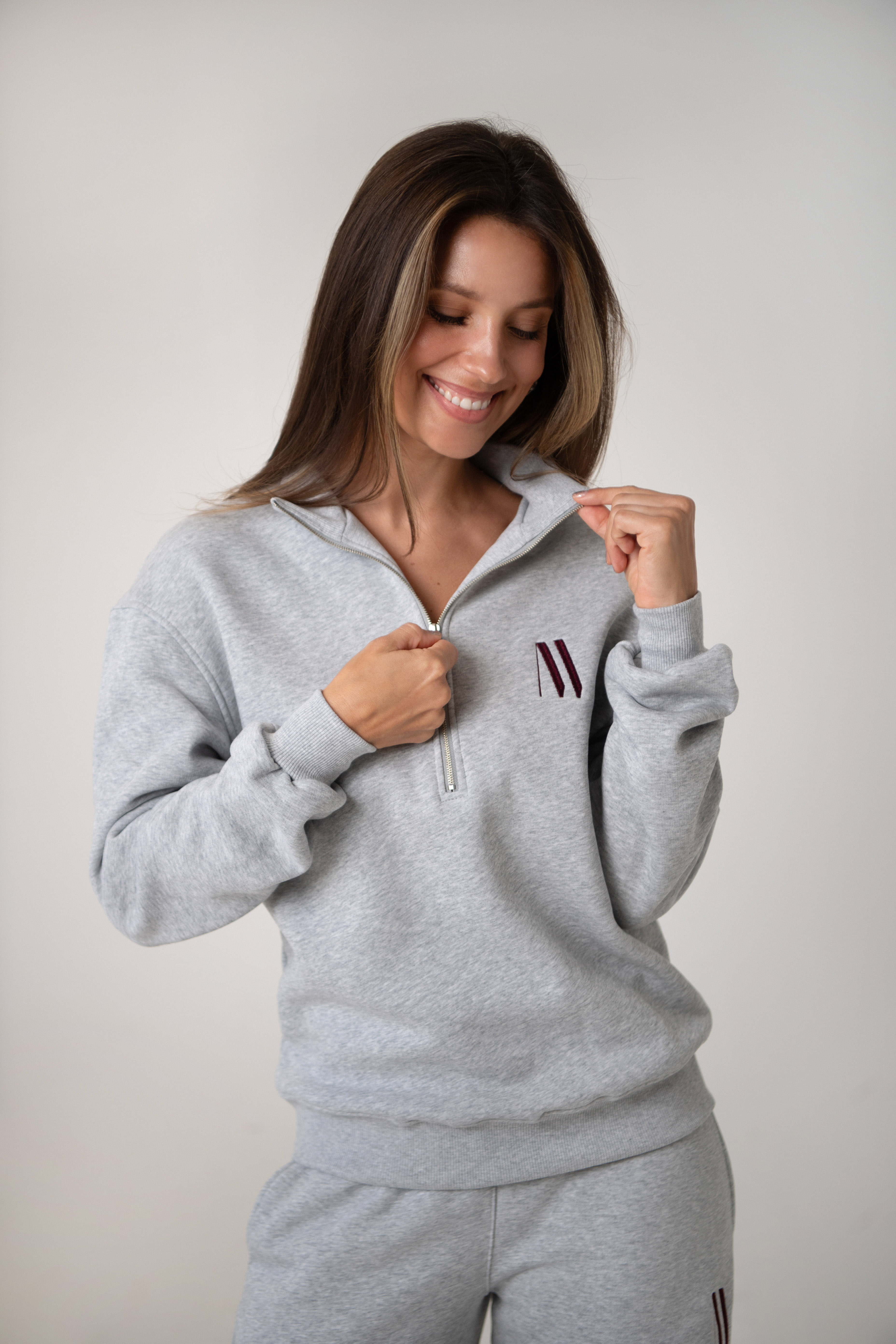 Sweatshirt with a zipper | Grey