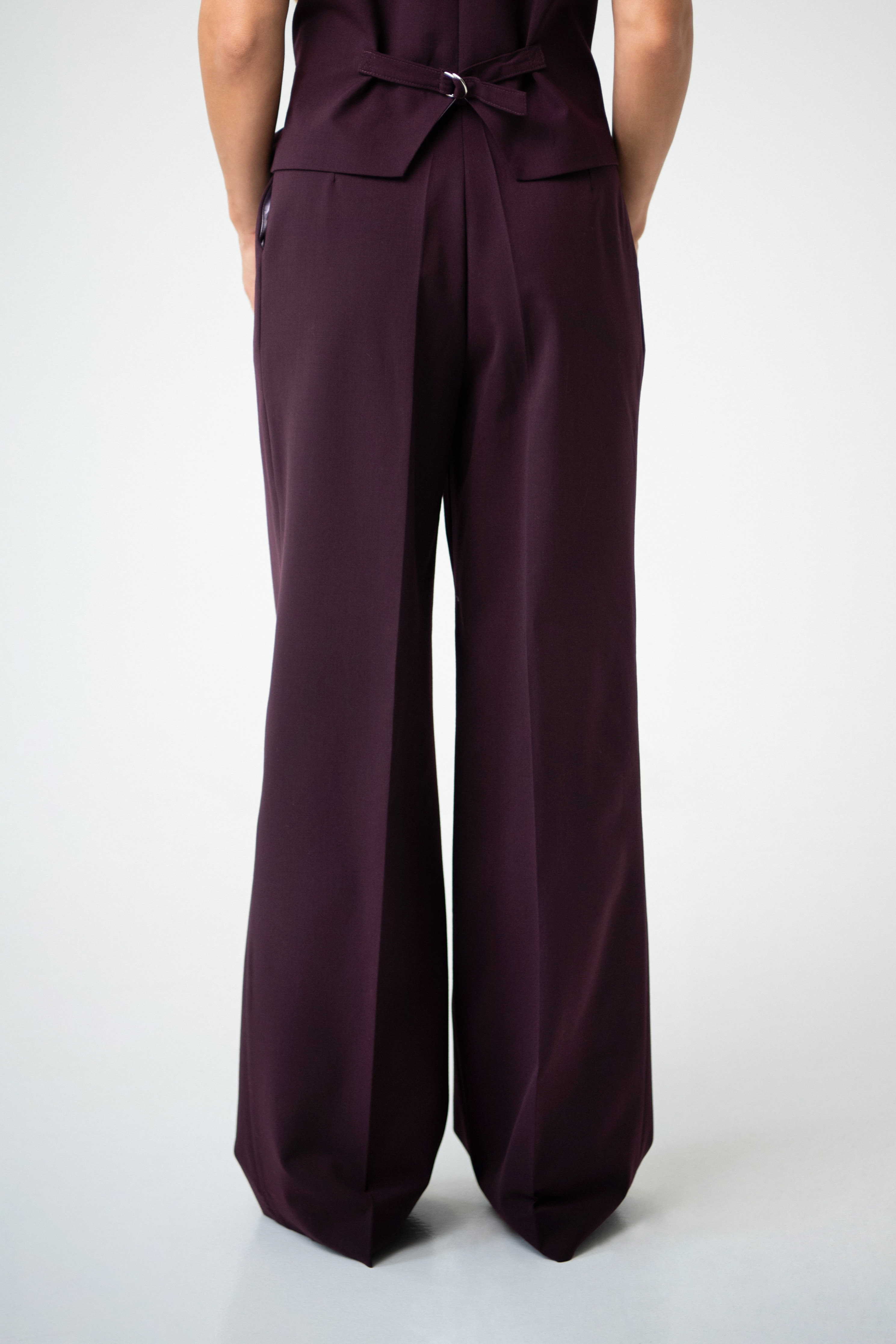 High Waisted Trousers | Burgundy