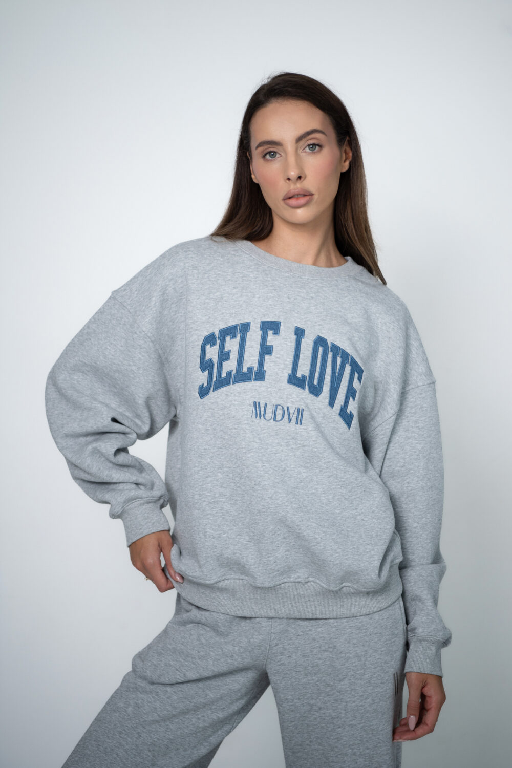Sweatshirt SELF LOVE | Melange denim