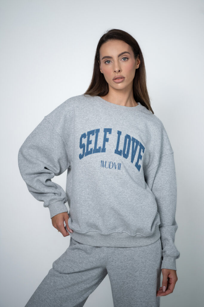 Sweatshirt SELF LOVE | Melange denim