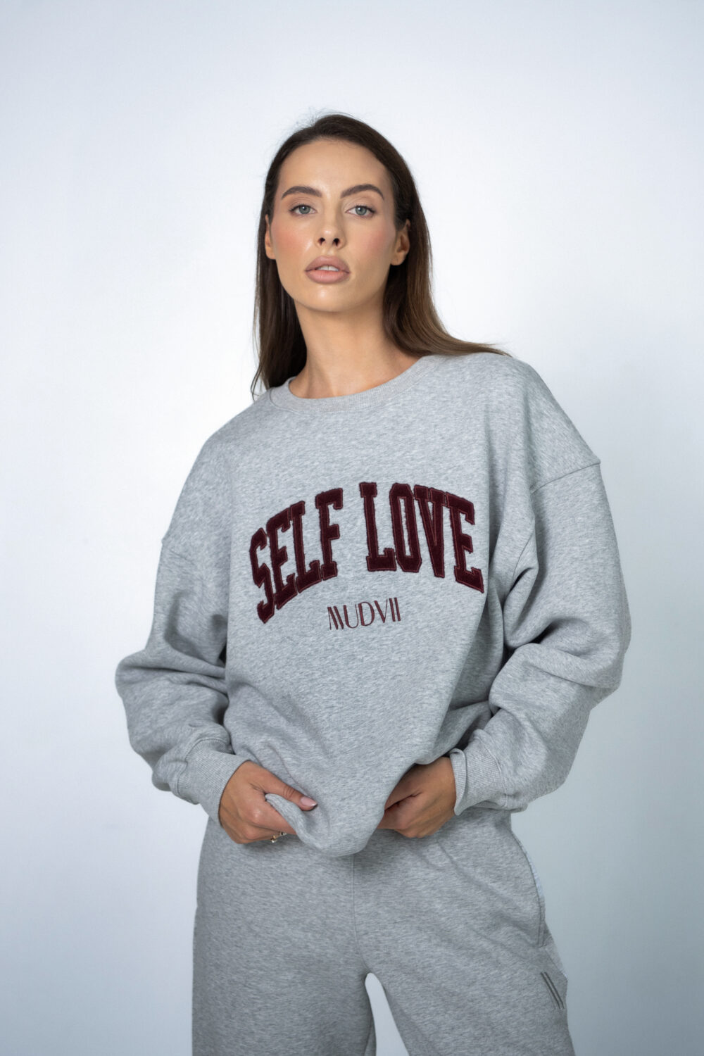Sweatshirt SELF LOVE | Melange cherry
