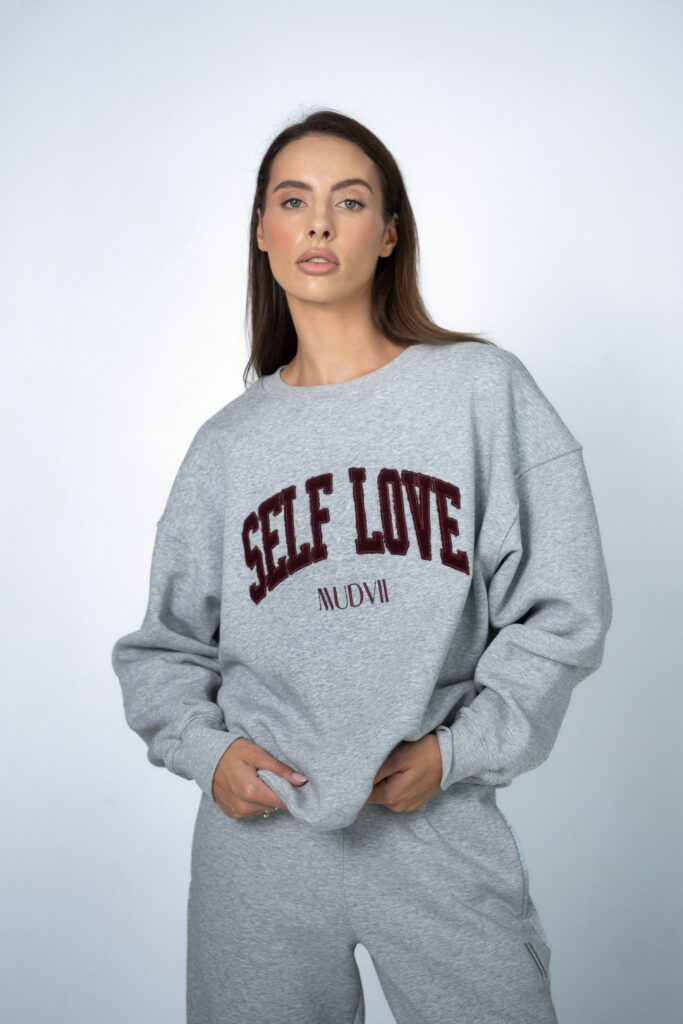 Sweatshirt SELF LOVE | Melange cherry